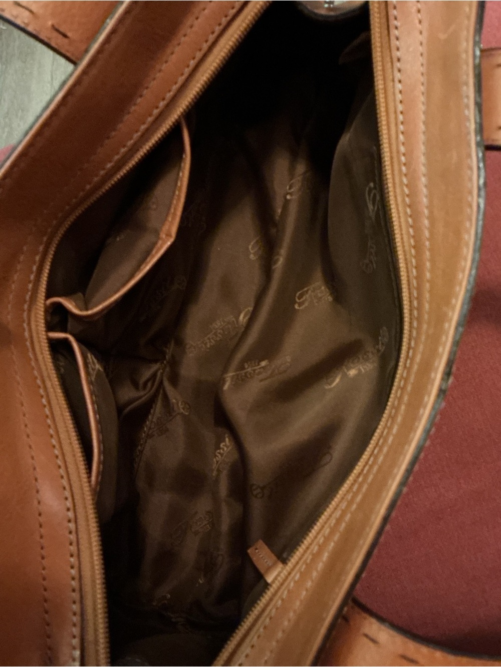 Vintage Fossil ZB9015 Cognac Leather Satchel- Like New Condition - Picture 14 of 16